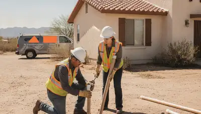 Plumber repairing a pipe in El Paso, TX for fast plumbing repair service