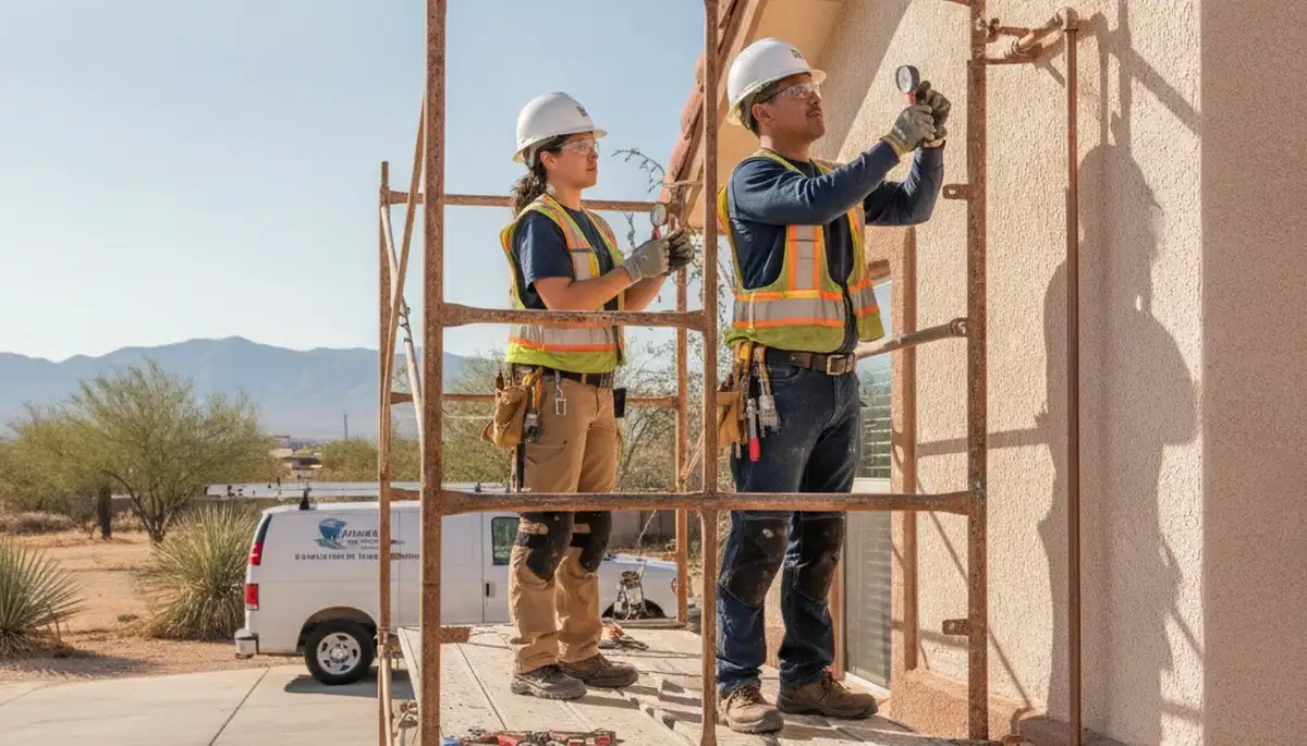 Plumber repairing a leak in El Paso, TX for plumbing repair service