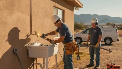 Plumber repairing a pipe in El Paso, TX for plumbing repair service