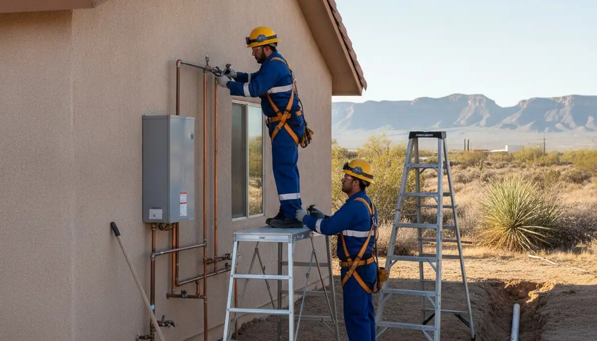 Plumber repairing a leak in El Paso, TX for residential plumbing repair service