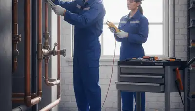 Plumbing repair technician servicing a home in El Paso, TX