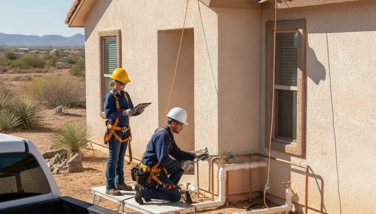 Plumber repairing a sink leak in El Paso, TX for professional plumbing service