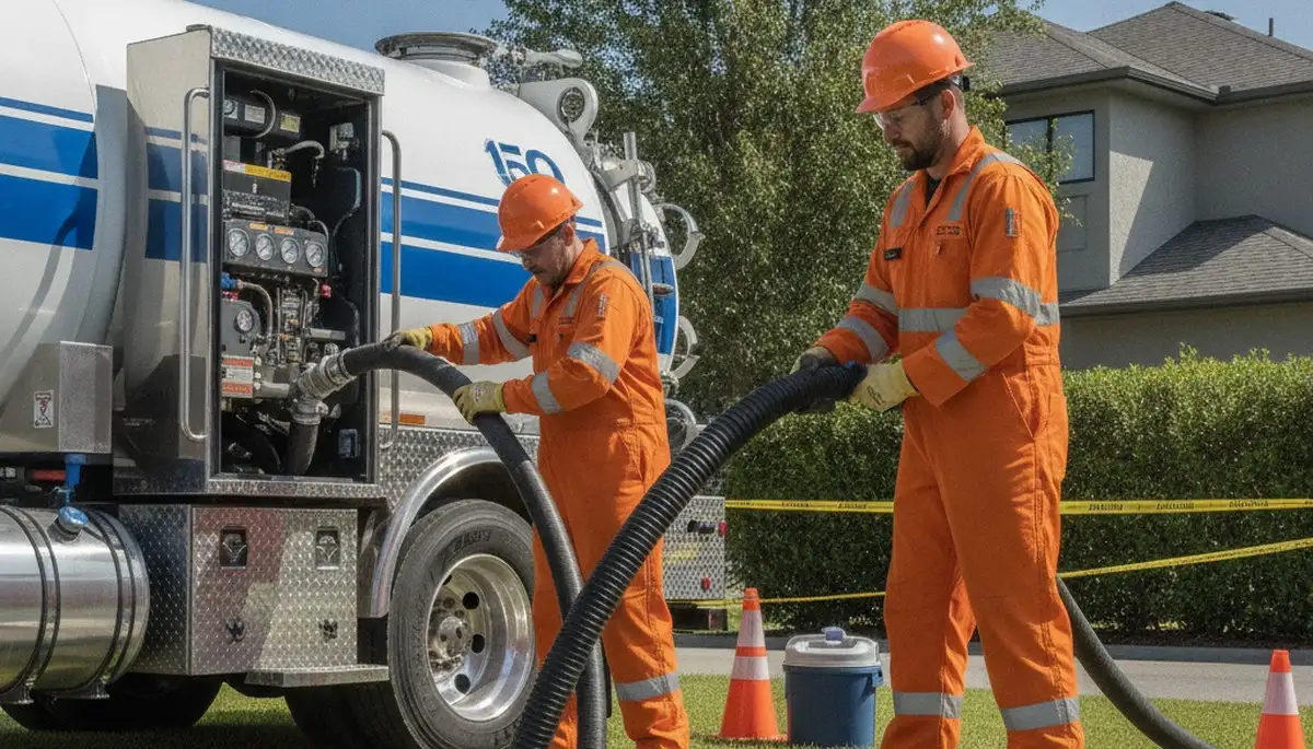 Septic pumping service truck for El Paso, TX homes by On Call Plumbers