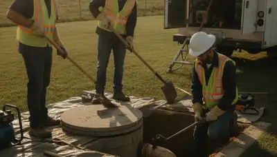 Septic repair service truck for El Paso, TX homes on call for fast plumbing repairs