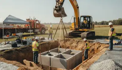 Septic tank installation in El Paso, TX by professional plumbers for local homes